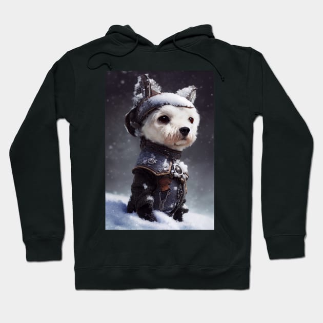 Adorable dog in the snow Hoodie by ai1art